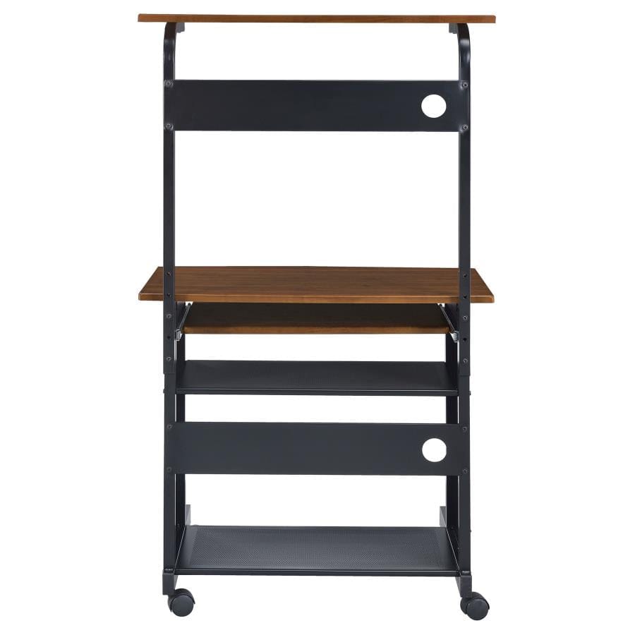 Moser 3-tier Computer Desk Honey and Black