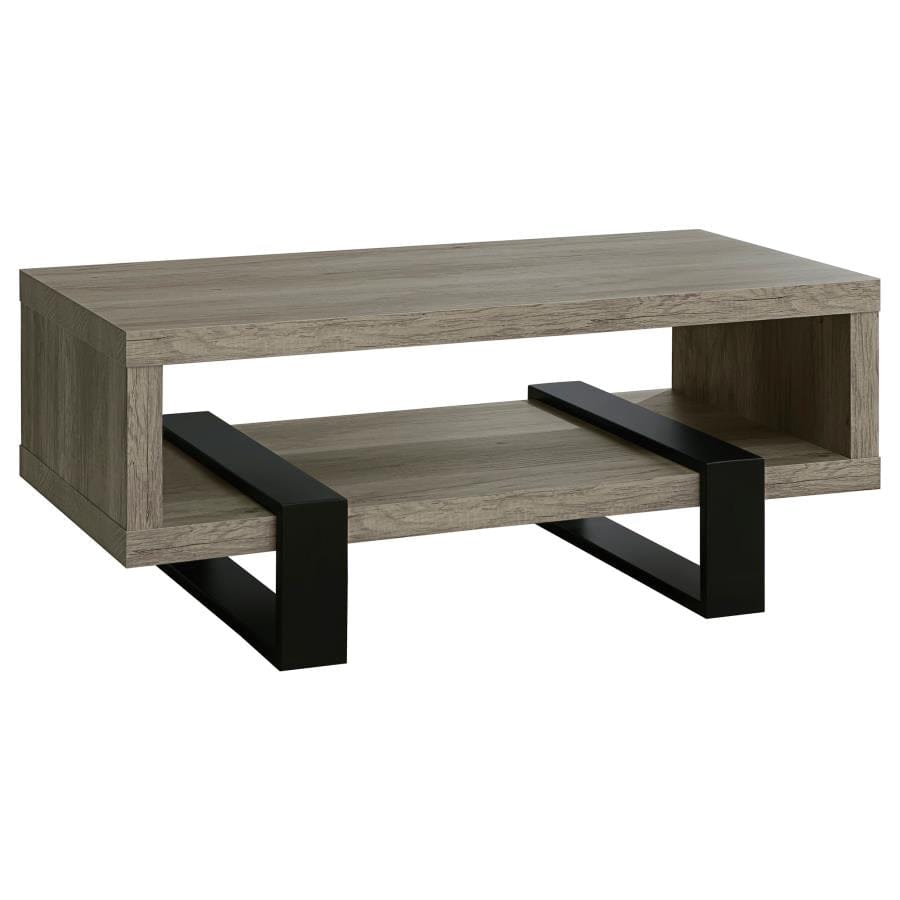 Dinard Coffee Table with Shelf Grey Driftwood