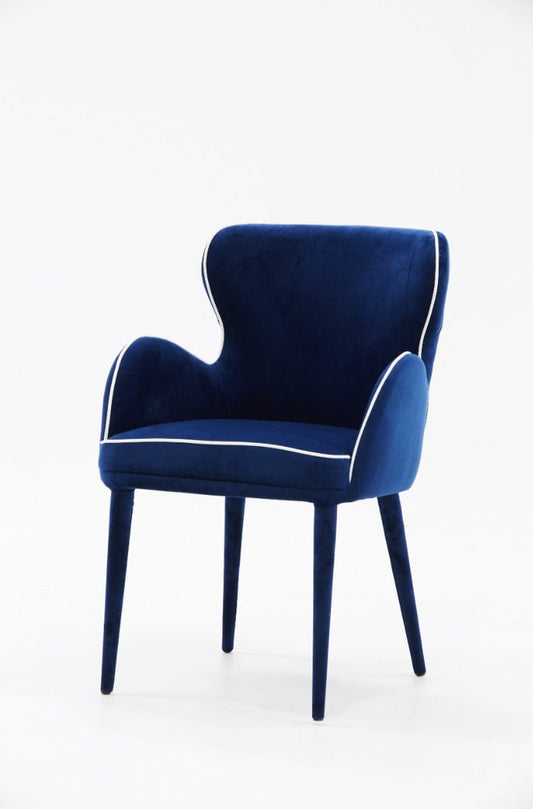 Modrest Tigard Mid-Century Blue Fabric Dining Chair