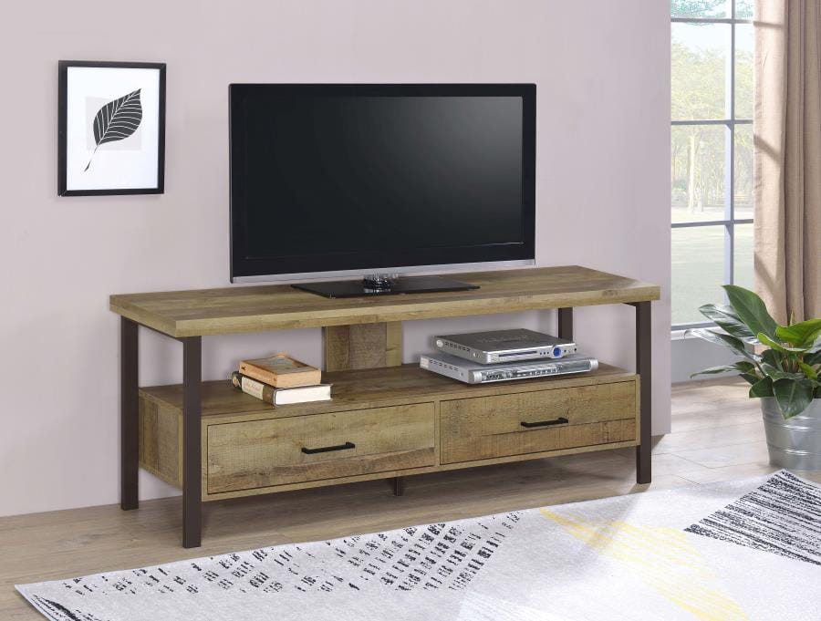 Ruston 59" 2-drawer TV Console Weathered Pine