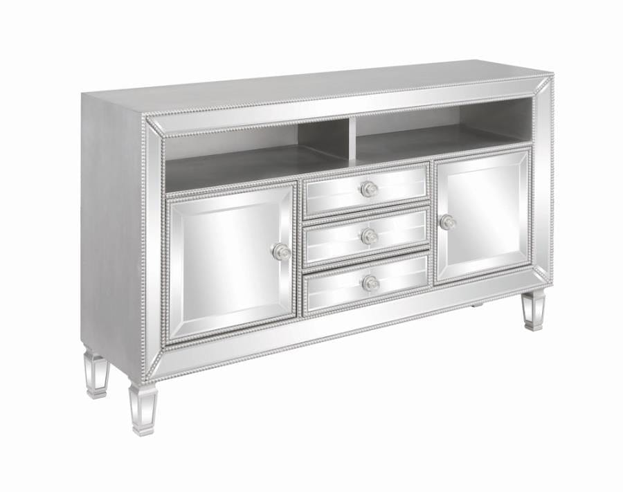 3-drawer TV Console Metallic Platinum