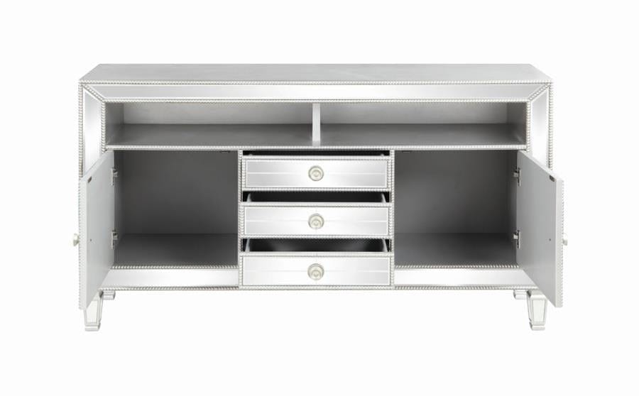 3-drawer TV Console Metallic Platinum