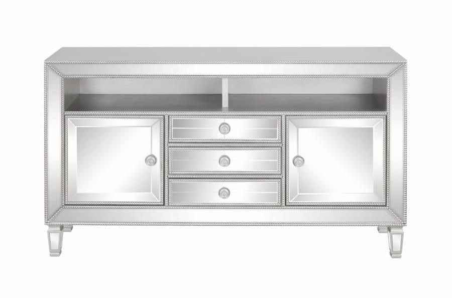 3-drawer TV Console Metallic Platinum