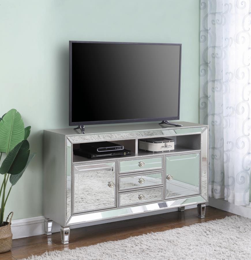 3-drawer TV Console Metallic Platinum