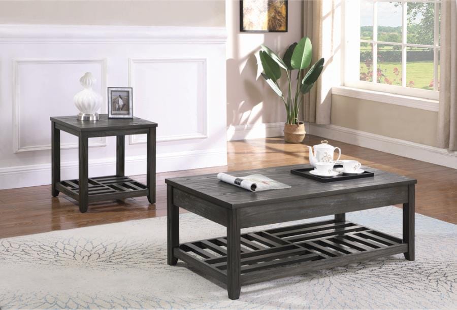 Cliffview Lift Top Coffee Table with Storage Cavities Grey