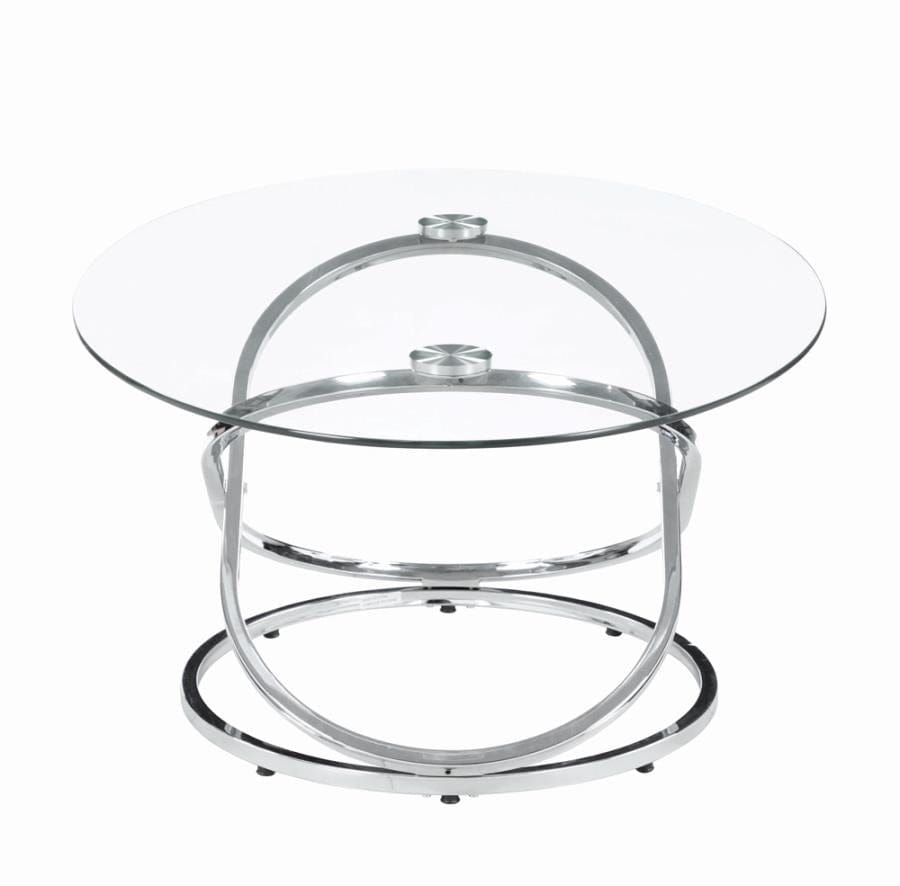 Warren 3-piece Occasional Set Chrome and Clear