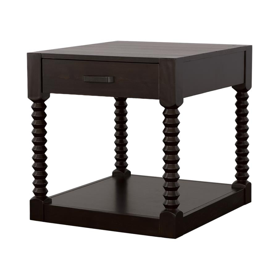 Meredith 1-drawer End Table Coffee Bean