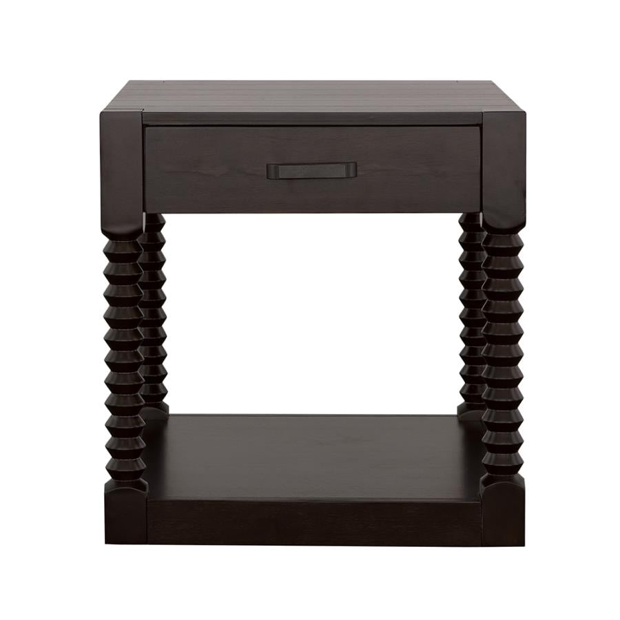 Meredith 1-drawer End Table Coffee Bean