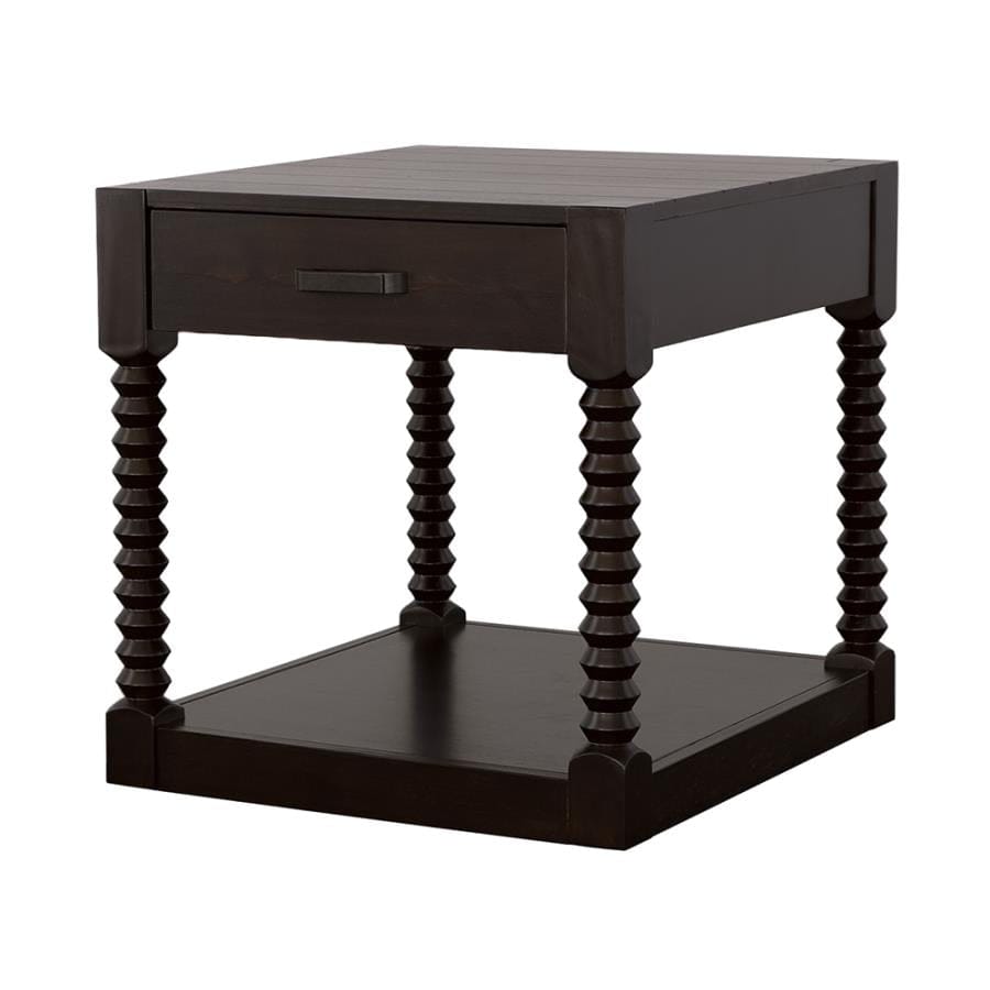 Meredith 1-drawer End Table Coffee Bean