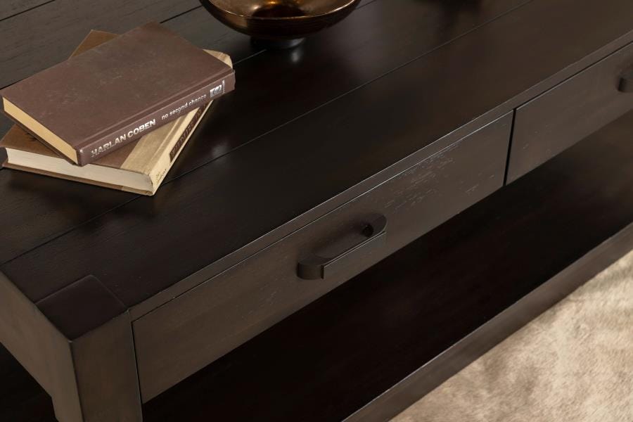 Meredith 2-drawer Coffee Table Coffee Bean