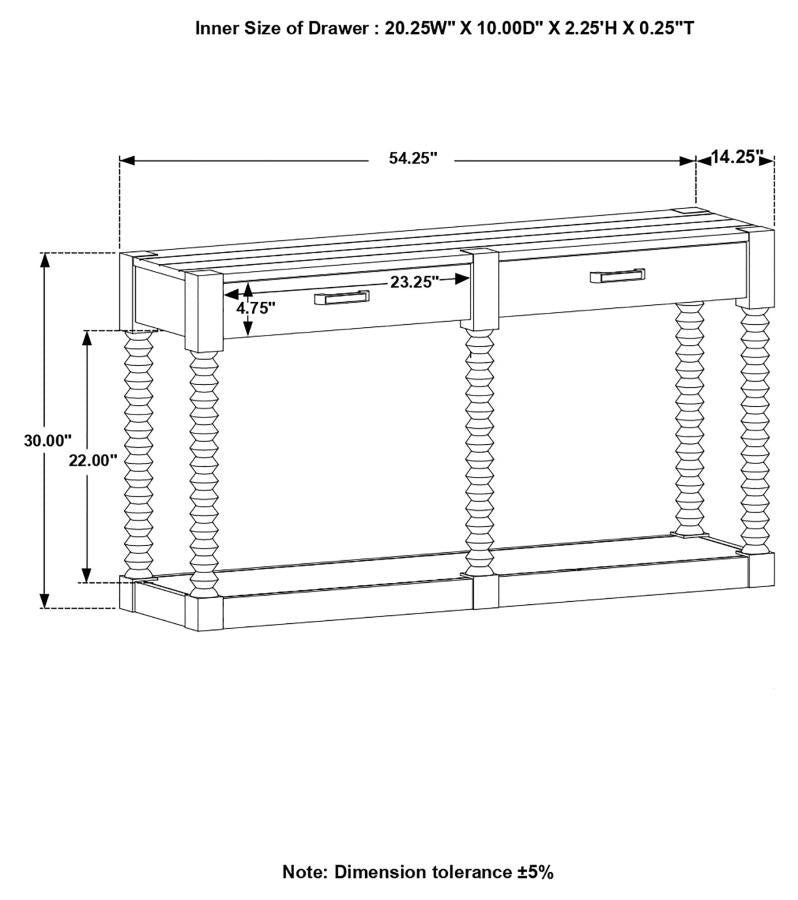 Meredith 2-drawer Sofa Table Coffee Bean