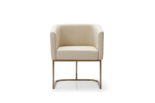 Modrest Yukon - Modern Beige Bonded and Antique Brass Dining Chair