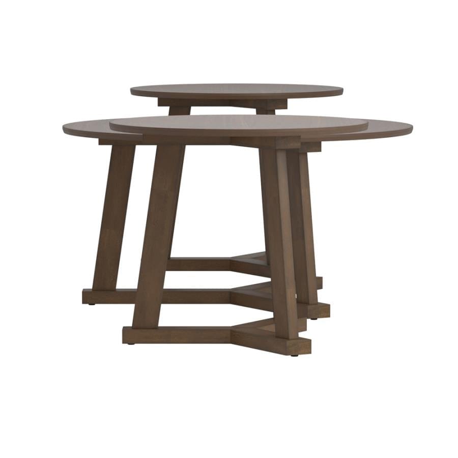 Calvin 3-piece Round Occasional Table Set Natural Walnut