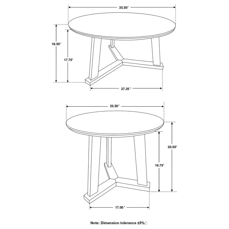 Calvin 3-piece Round Occasional Table Set Natural Walnut