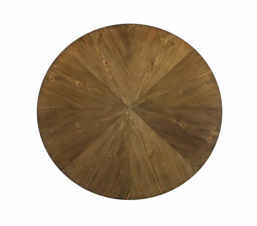 Brinnon Round Coffee Table Dark Brown and Black