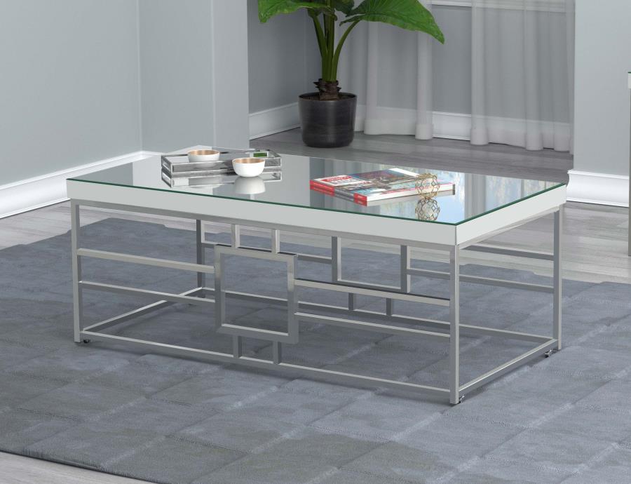 Dafina Geometric Frame Rectangular Coffee Table Chrome