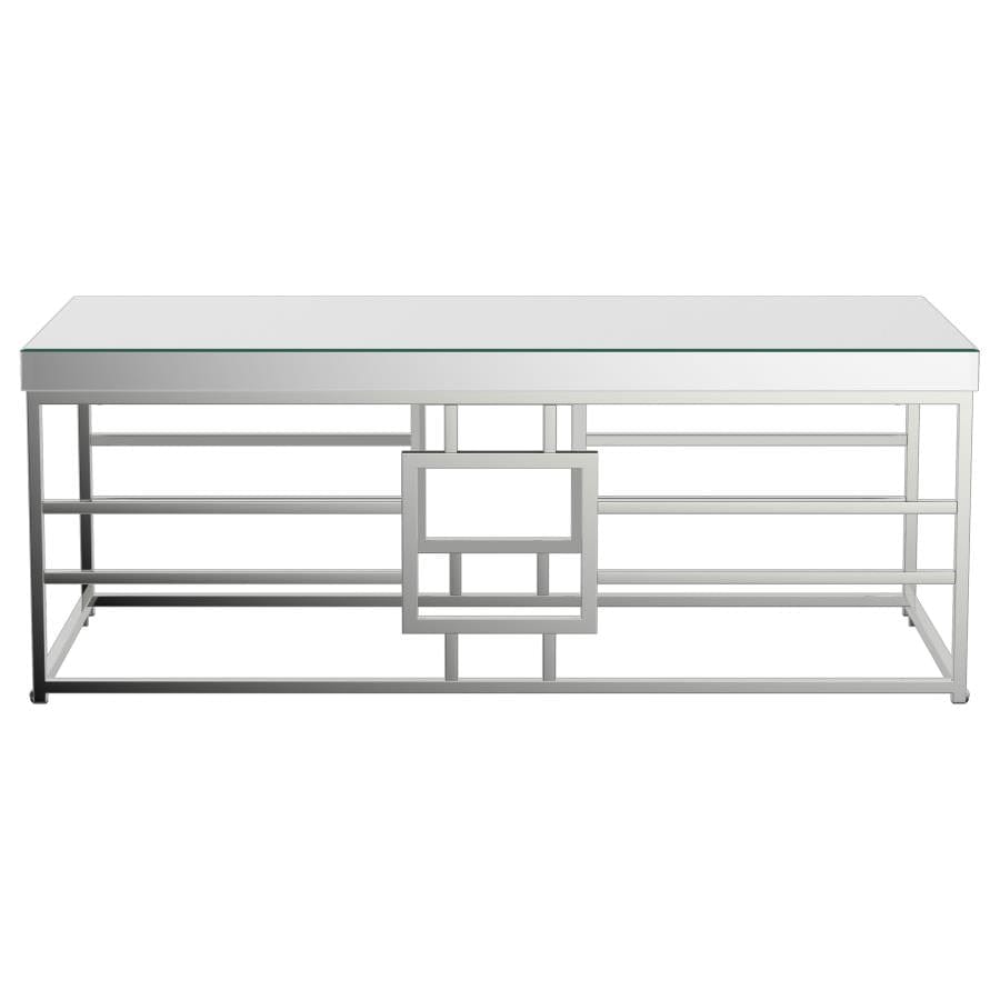 Dafina Geometric Frame Rectangular Coffee Table Chrome