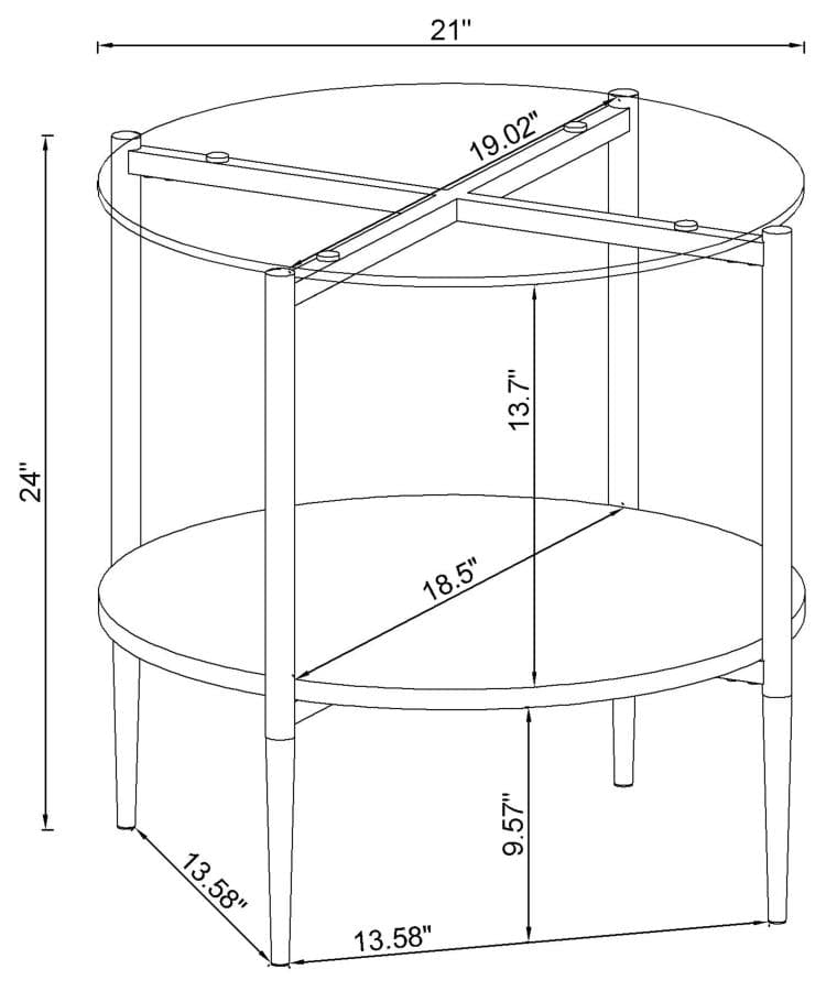 Cadee Round Glass Top End Table Clear and Chrome