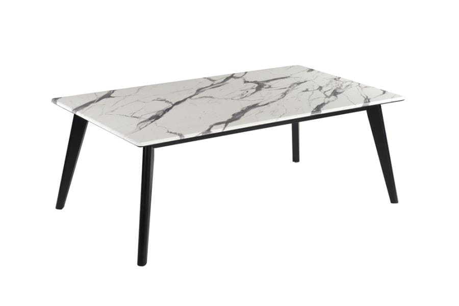 Bayhill Rectangle Faux Marble Top Coffee Table Black and White