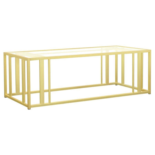 Adri Metal Frame Coffee Table Matte Brass