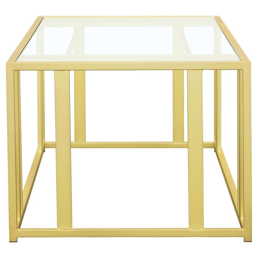 Adri Metal Frame Coffee Table Matte Brass