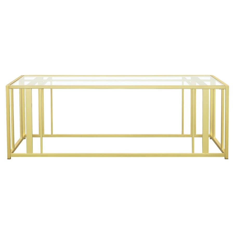 Adri Metal Frame Coffee Table Matte Brass