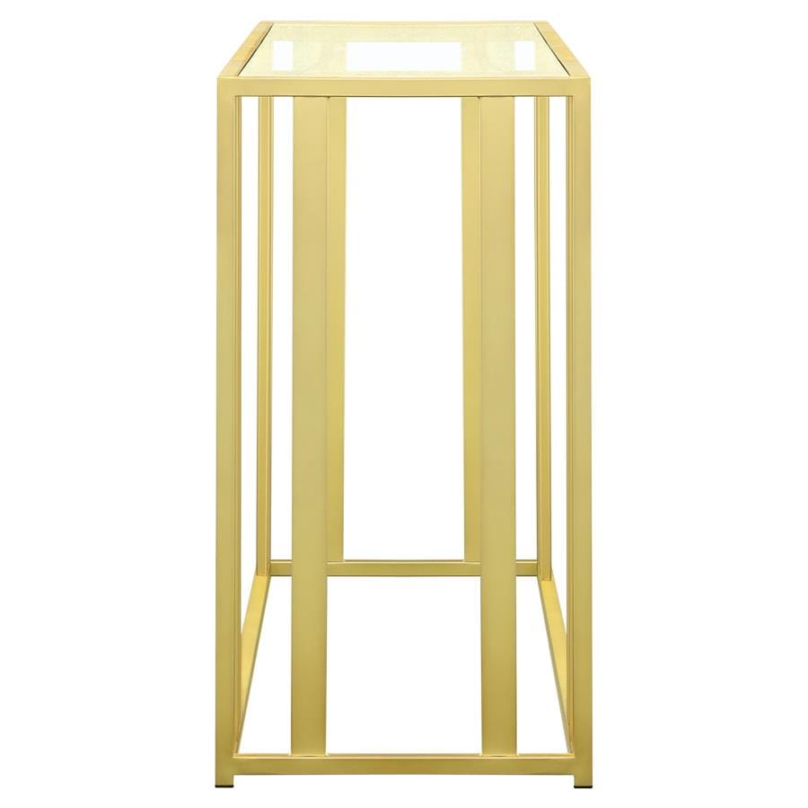 Adri Metal Frame Sofa Table Matte Brass