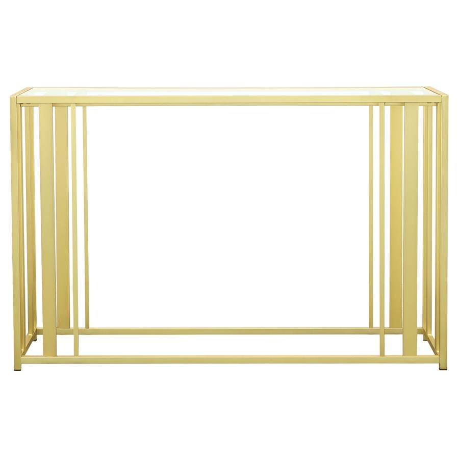 Adri Metal Frame Sofa Table Matte Brass