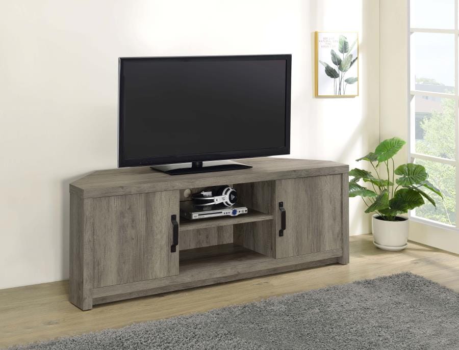 Englewood 2-door TV Console with Adjustable Shelf Grey Driftwood