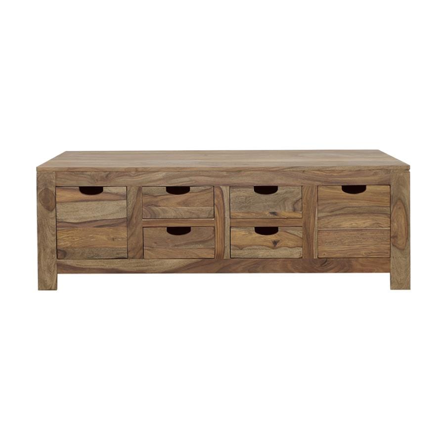 Esther 6-drawer Storage Coffee Table Natural Sheesham