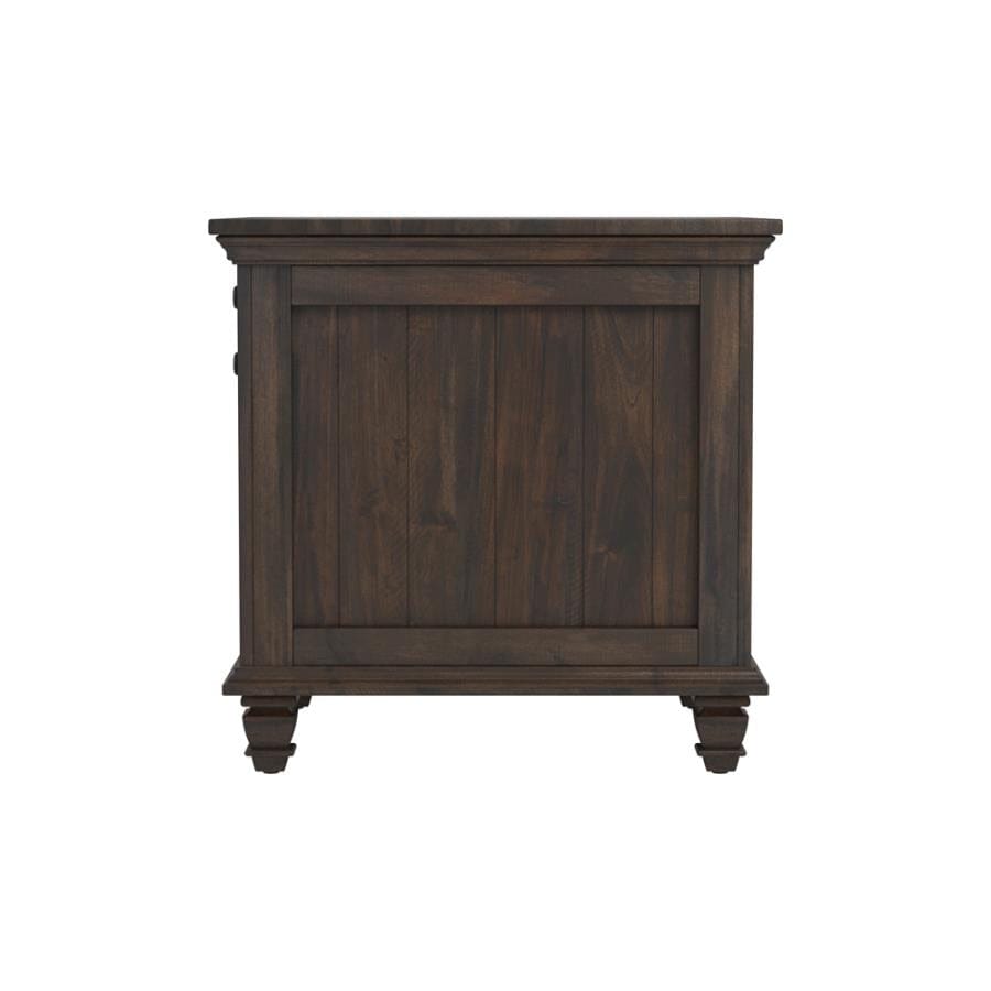 Storage End Table with 1-basket Weathered Burnish Brown