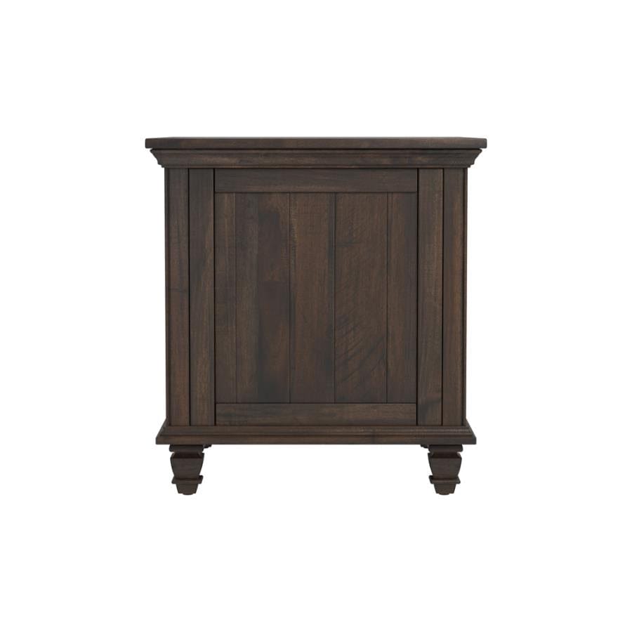 Storage End Table with 1-basket Weathered Burnish Brown