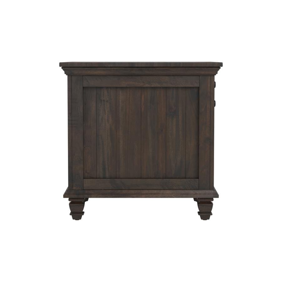 Storage End Table with 1-basket Weathered Burnish Brown