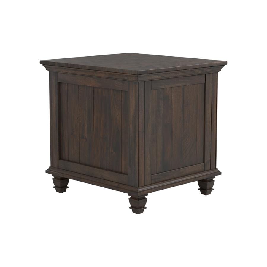 Storage End Table with 1-basket Weathered Burnish Brown