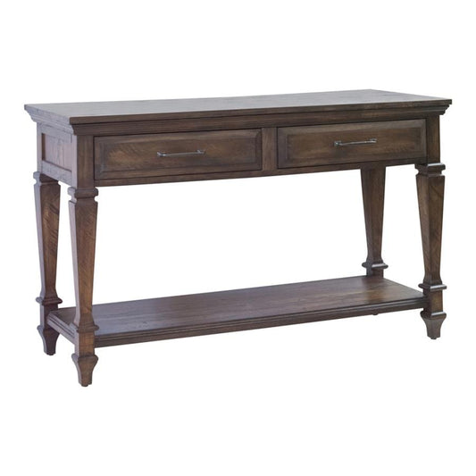 Storage Sofa Table with 2-drawer Weathered Burnish Brown