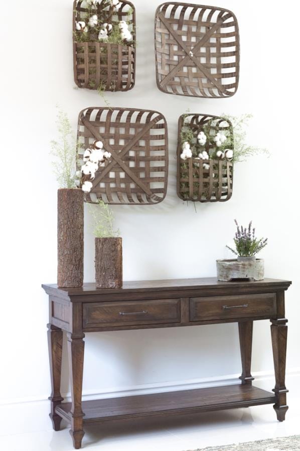 Storage Sofa Table with 2-drawer Weathered Burnish Brown