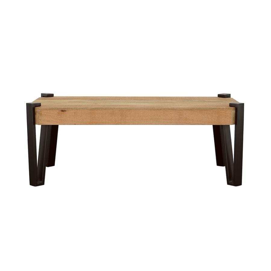 Winston Wooden Rectangular Top Coffee Table Natural and Matte Black