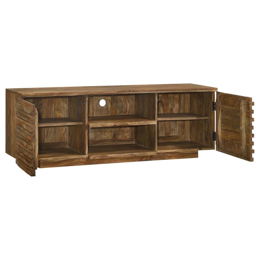 Julia 2-door TV Console with Adjustable Shelf Natural