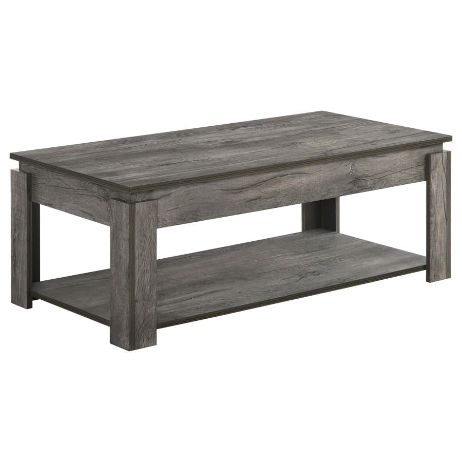 Donal 3-piece Occasional Set with Open Shelves Weathered Grey