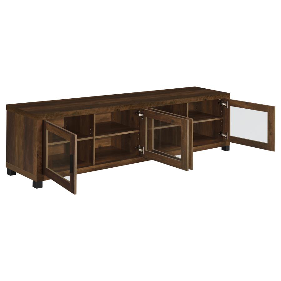 Sachin Rectangular TV Console with Glass Doors