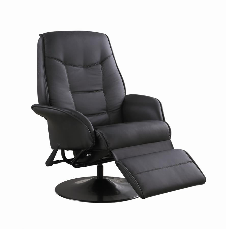 Swivel Recliner with Flared Arm Black