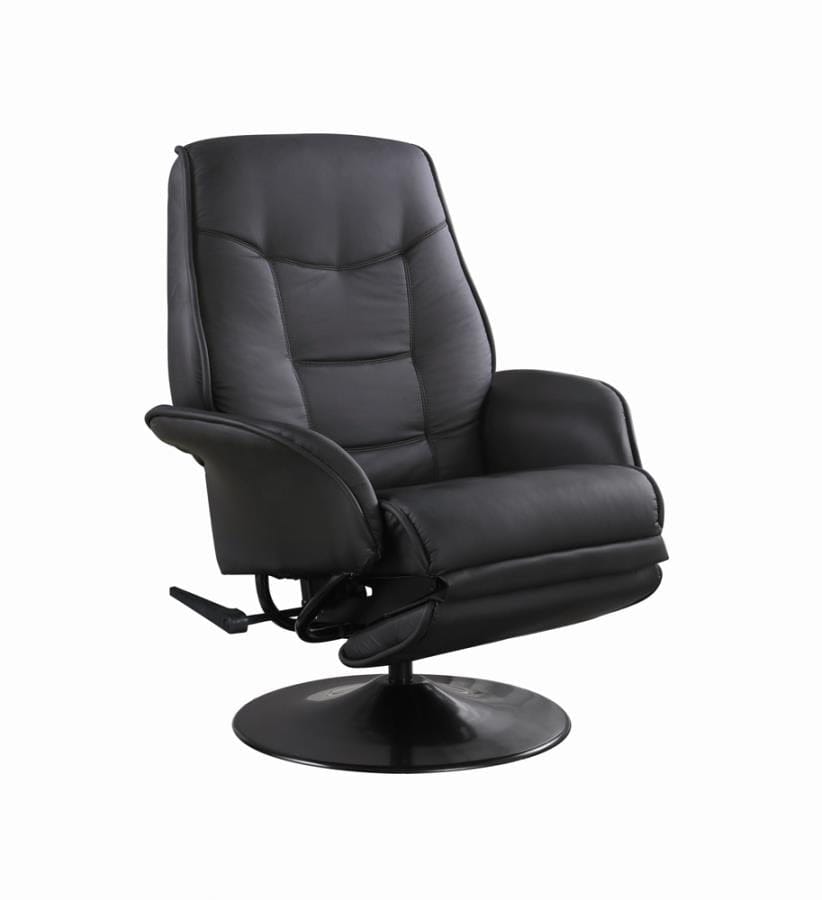 Swivel Recliner with Flared Arm Black