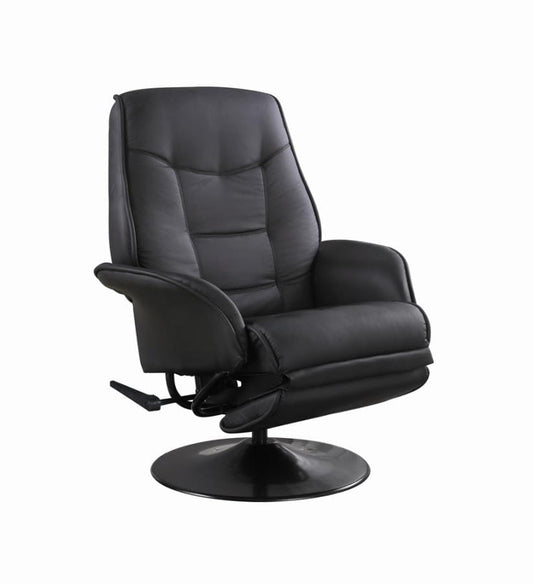 Swivel Recliner with Flared Arm Black