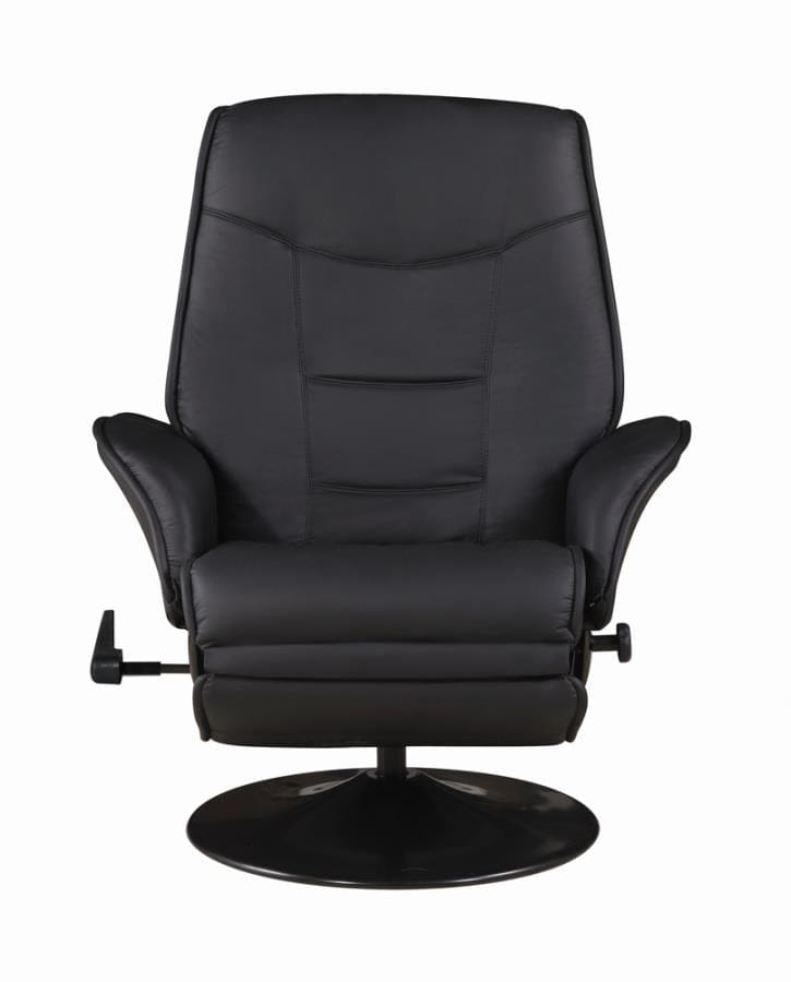 Swivel Recliner with Flared Arm Black