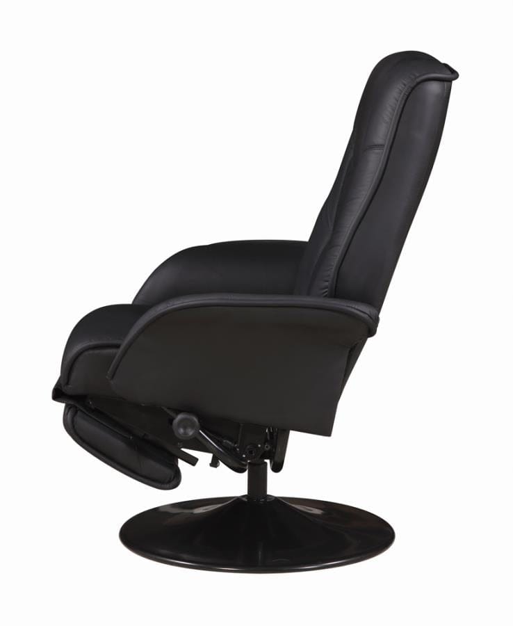Swivel Recliner with Flared Arm Black