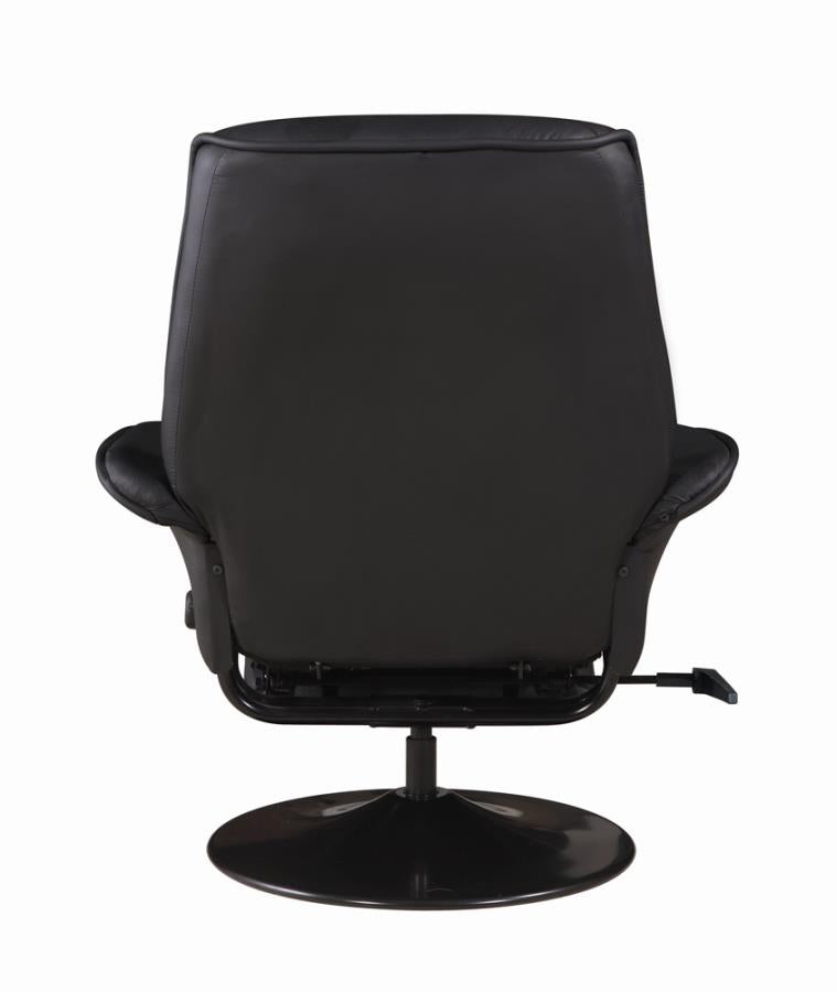 Swivel Recliner with Flared Arm Black