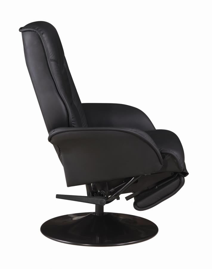 Swivel Recliner with Flared Arm Black