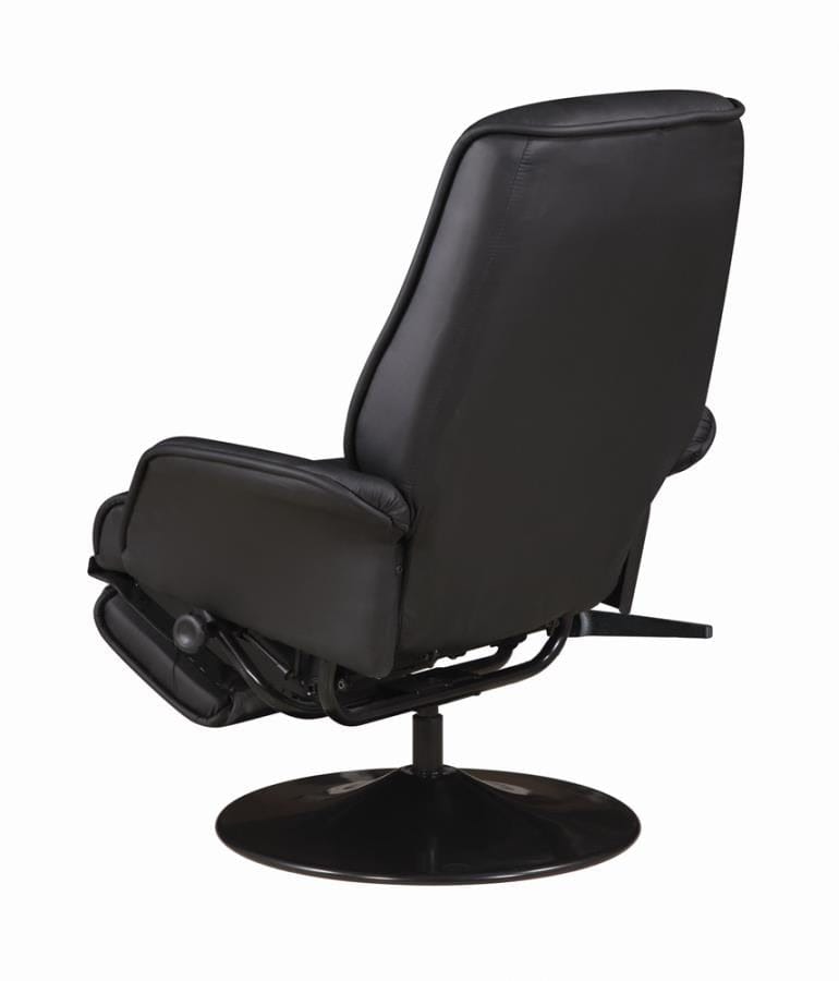 Swivel Recliner with Flared Arm Black