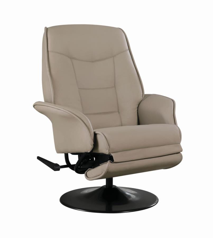 Swivel Recliner with Flared Arm Beige