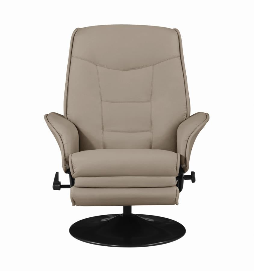 Swivel Recliner with Flared Arm Beige